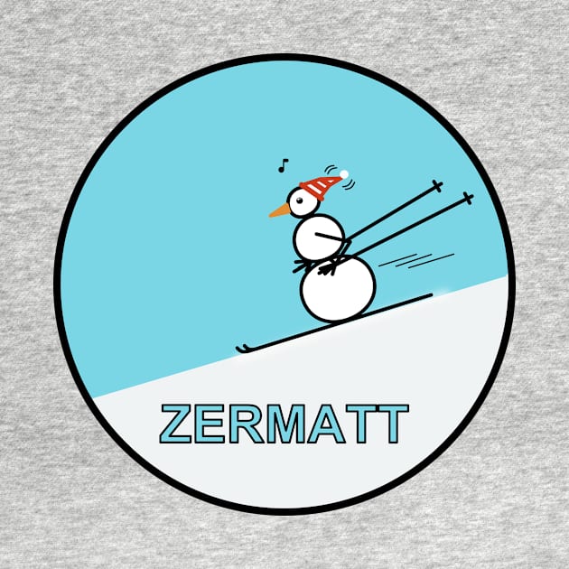 Frosty the Snowman skiing in Zermatt. by Musings Home Decor